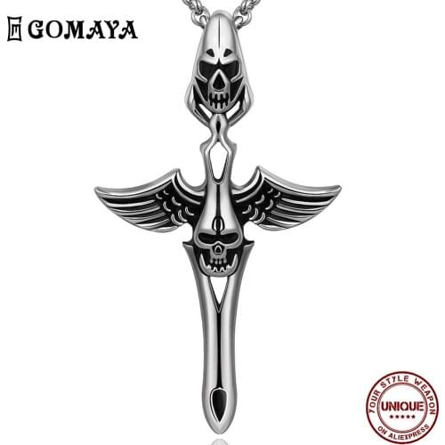 ZEMIOR Punk Style Necklaces For Men Cross Shape Vintage Retro Charm Necklace Unisex Praty Hip Hop Rock Accessories Gift Genuine