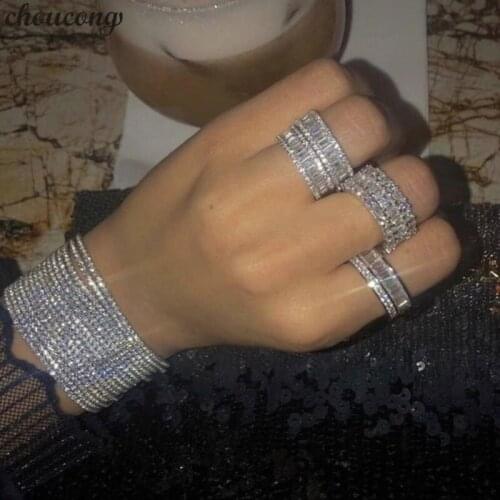 Choucong Handmade Lady Promise Ring 5A Zircon cz 925 Sterling Silver Engagement Wedding Band Rings for women Party Jewelry Gift