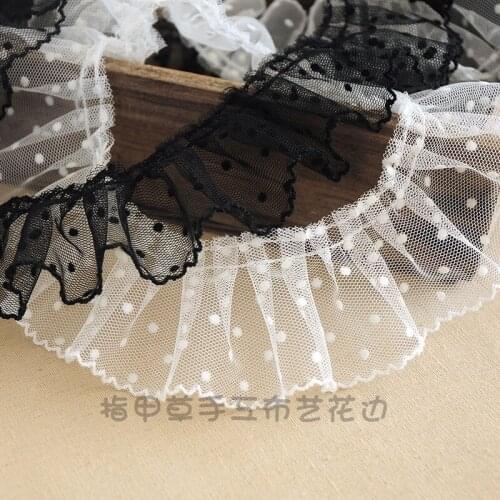 New 6CM Wide Wavelet Pleat Mesh Three-dimensional Lace Fabric Dress Hair Ornaments Boots Bag Pet Lolita Decoration