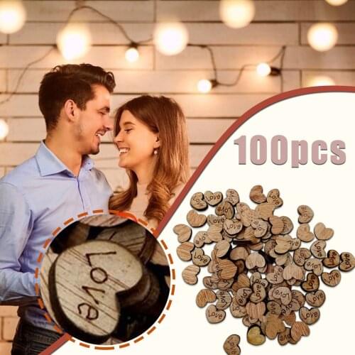 Rustic Wooden Buttons Love Heart Shape Crafts Wood Heart Wooden Slices Love Scrapbooking Sewing Clothes Apparel Supplies 100pcs