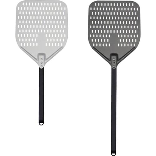 12/14/16 Inch Professional Anodized Aluminum Turning Pizza Peel Paddle Rectangular Perforated Pan Baking Turner Oven Accessories