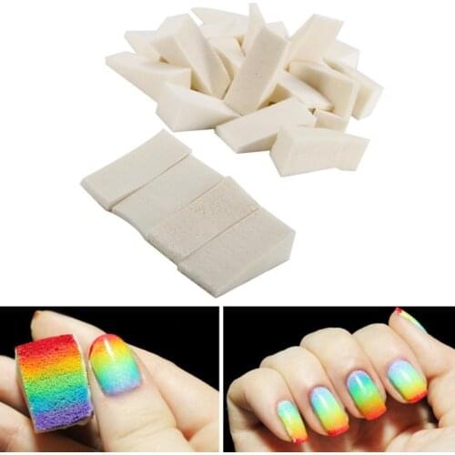 24 Pc Nail Art Gradient Sponge Color Nail Art Template UV Gel Polish Varnish Nail DIY Transfer Soft Triangle Embossing Nail Tool