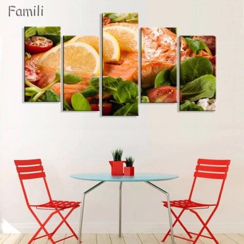 5 panel Paintings and Frames for Kitchen In Fruit Lemon Modern Modular Picture on the wall Interior art Decoration Canvas Prints