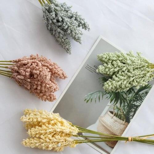 6 Pieces/Bundle PE Lavender Cheap Artificial Flower Wholesale Plant Wall Decoration Bouquet Material Manual Diy Vases for Home