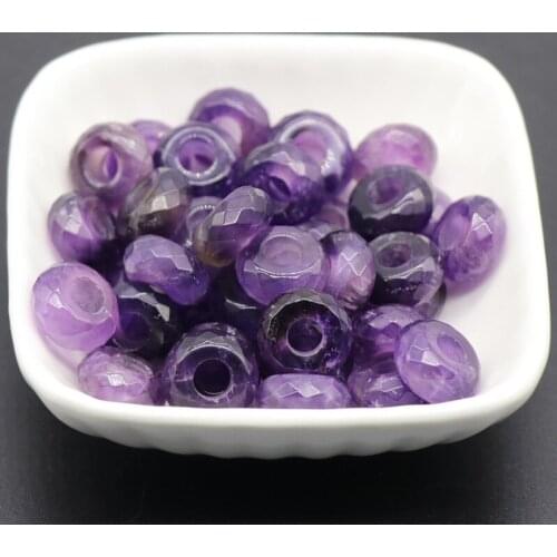 8x14mm Amethyst Beads 5mm Hole Section Abacus Beads Natural Semi-precious Stone DIY Beads For Making Necklace Bracelet Earrings