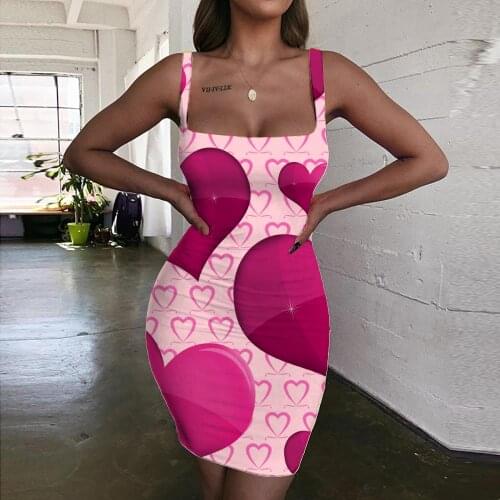 Giyu Brand Geometry Dresses Women Love Sundress Pattern Bodycon Dress Harajuku 3d Print Womens Clothing Plus Size Beach Beach