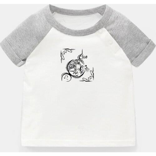 Constellation Leo Tribal Tattoo Design Taurus Newborn Baby T-shirts Toddler Graphic Raglan Color Short Sleeve Tee Tops