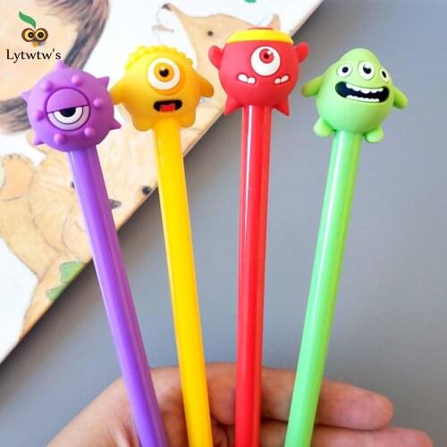 1 Piece Kawaii 0.5mm Black Ink Cartoon Cute Eyes Style Gel Pen Unisex Pen School Office Supplies Gift