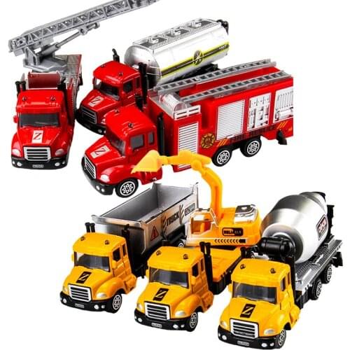 3 pieces set Diecasts car toys Vehicles Simulation alloy car model Engineering car Fire engine Excavator Truck Toys for boy kids