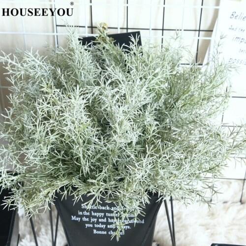 31cm Artificial Pine Needle Grass Plastic Asparagus Plants Fake Flowers for Home Hotel Table Decoration