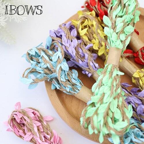 3y/roll Jute Burlap Ribbon Artificial Leaves Twine Wax String Hemp Tape Hademade Wedding Party Crafts Decorative Gift Warrping