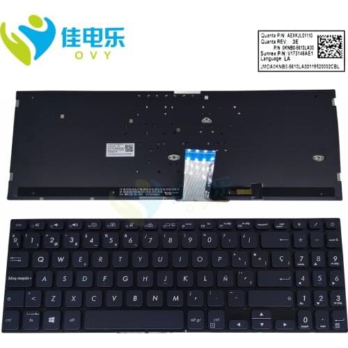 Spanish backlit keyboard for ASUS vivobook S530 computers keyboards SP qwerty keycaps X512 DK X530U K530 X521F 0KNB0 5610LA00
