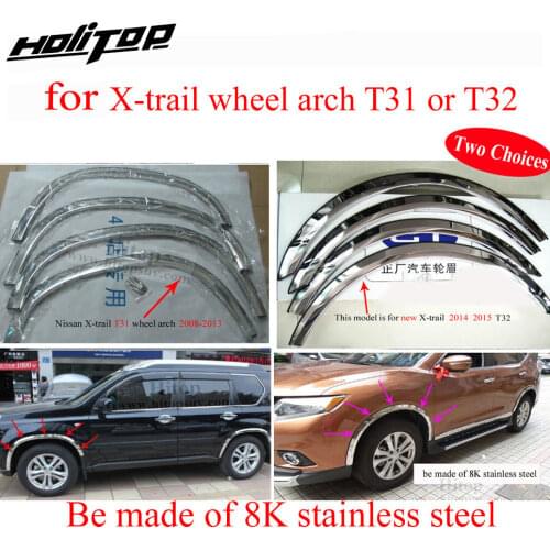 Stainless steel wheel arch,wheel fender Flares,wheel cover frame,wheel decoration for Nissan X-Trail Rogue T31 T32 2008-2018