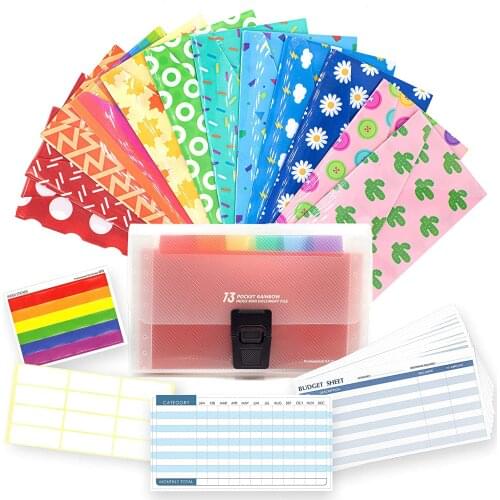 72 Piece Cash Envelope System for Budgeting Reusable Plastic Budget Envelopes for Cash Savings Durable Tear Resistant Waterproof
