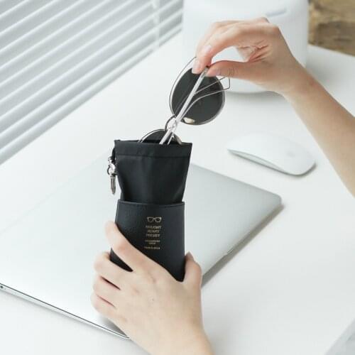 Leather Glasses Bag Leather Glasses Bag Men Women Portable Carry Sunglasses Bag Storage Dustproof Bag Glasses Container Bags