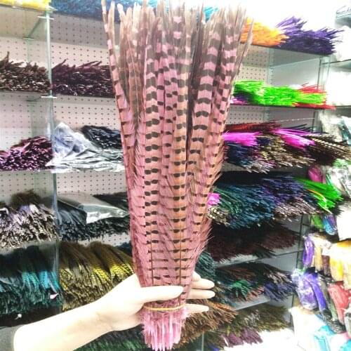 Beautiful 22-24inches/55-60cm 100 Pcs Pink Pheasants Feathers Stage Performances Wedding Decoration Accessories