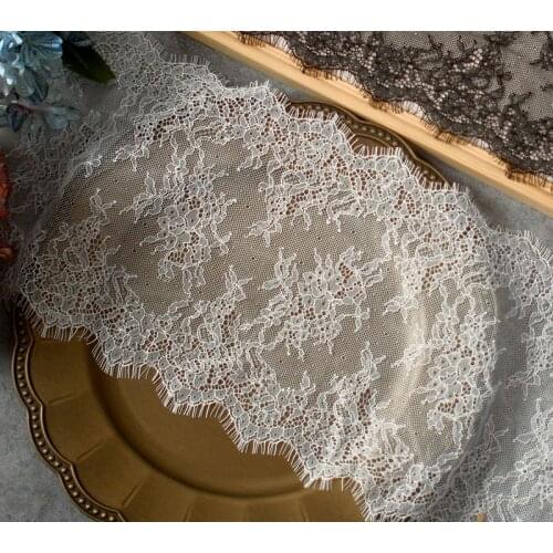 3Meter price 20CM Width High quality Soft white summer dress lace fabric French lace chantilly lace Height 20cm, length 300cm