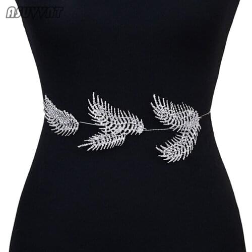 Fashion Rhinestone Women Belt For Bridal Wedding Dress Belt Girdle Gown Accessories Elegant Bridal Party Waist Chain For Girl