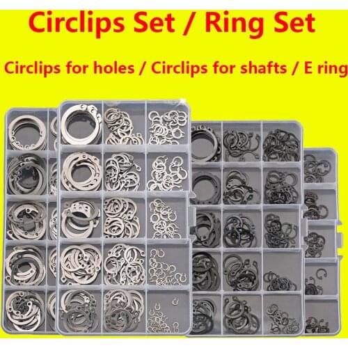 C-type E-type Circlip Plier Set Circlips for Holes / Circlips for Shafts / E Ring Combination Set Clamp Spring Split Washer