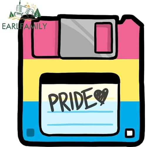 EARLFAMILY 13cm x 12.4cm for Pan Pride Floppy Car Stickers Occlusion Scratch Anime Decal Windshield Windows VAN Decoration