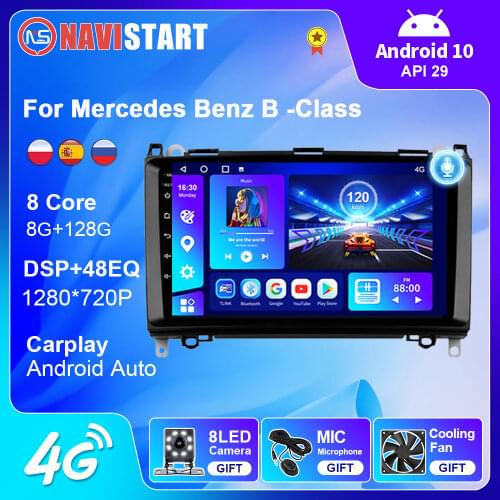 2Din Android 10 Car Radio for Mercedes Benz B -Class B Class T245 2005 - 2011 GPS Navigation DVD 4G Camera WIFI BT No DVD Player