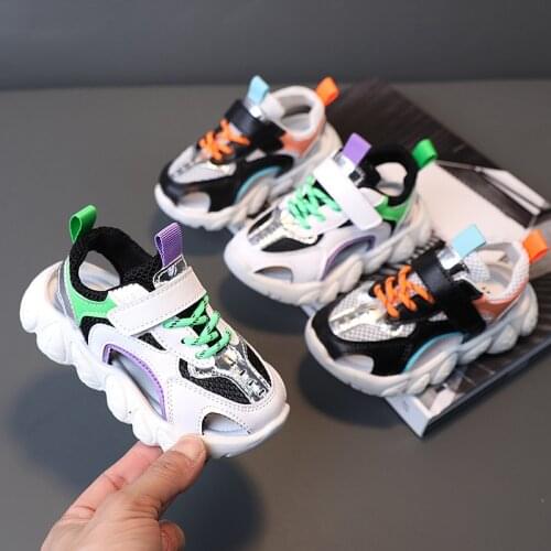 2021 Summer New Kids' Baotou Anti Kicking Sandals Girls' Fashion Sports Sandales Boys' Color Matching Light Running Sneakers