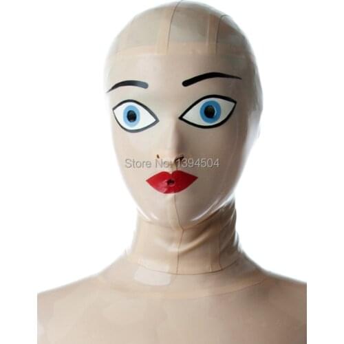 New hot exotic women men white drama handmade customize size color hoods spliced mask back zipper XS-XXL