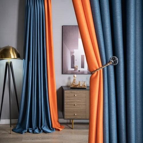 New Modern Minimalist Curtain High Shading Double-sided Cotton and Linen Stitching High-end Curtains for Living Room Bedroom
