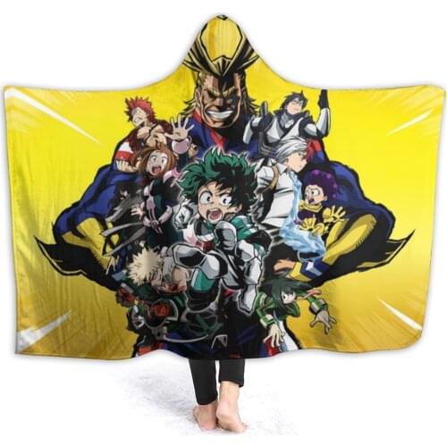 My Hero Academy Cosplay Hooded Blanket 3D full print Wearable Blanket Adults Kids style