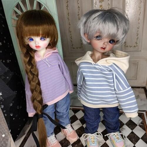 BJD baby clothes 1/6 baby clothes single product striped hoodie doll clothes coat Doll accessories