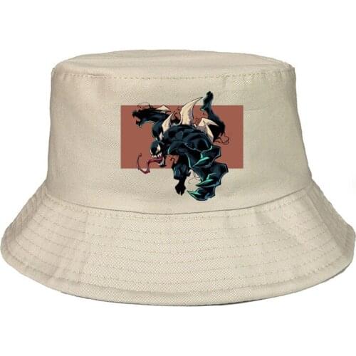 Disney Marvel Venom Fashion Bucket Hat Outdoor Panama Cap For Man Women Double-sided Casual Graphic Fisherman Hat Cotton Street