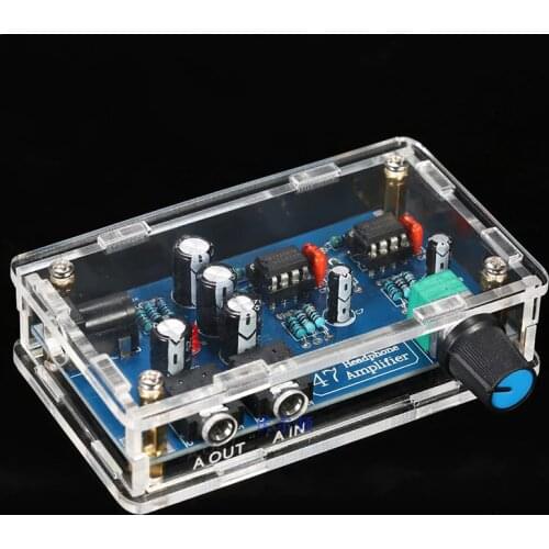 Portable Headphone Amplifier Board Kit AMP Module Kit For Classic 47 DIY +case