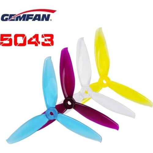 Gemfan 5043 5inch 3 blade/tri-blade CW CCW propeller prop compatible 2206 brushless motor for FPV racing drone Freestyle part