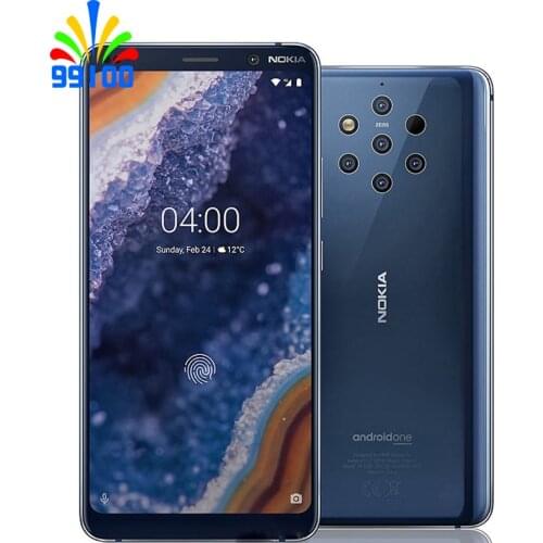 Used(Little Scratch) Unlocked Original Cell Phone Nokia 9 PureView Qualcomm 845 In-Screen Fingerprint 5.99" 6GB+128GB Dual Sim