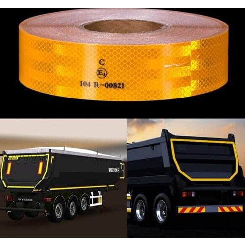 High Light PVC Reflective Safety Warning Tape Road Traffic Construction Site Self-adhesive Reflective Guide Sign Decals