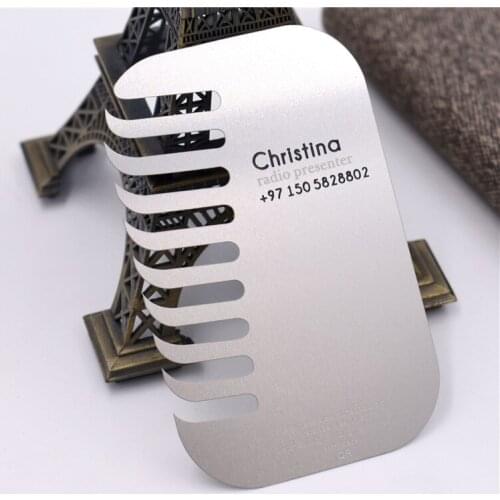 Cheap Price Engraved Metal Stainless Steel Comb Business Card