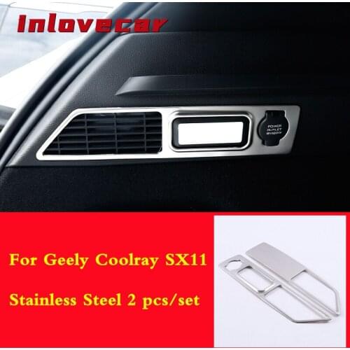 Stainless steel interior styling air outlet trim & car rear trunk lights trim accessories For Geely Coolray SX112018 2019 2020