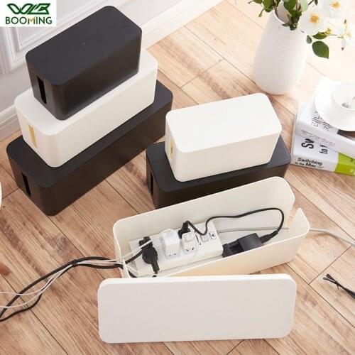 WBBOOMING PP Wire Storage Cable Box Manager Organizer Large Power Strip Line Storage Cases Junction Box for Home Safety 3 sizes