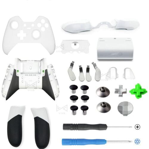 Repair Parts For Xbox One Elite Controller Housing Shell Front Case Back Cover LB RB Bumper Grips Buttons LT RT Trigger