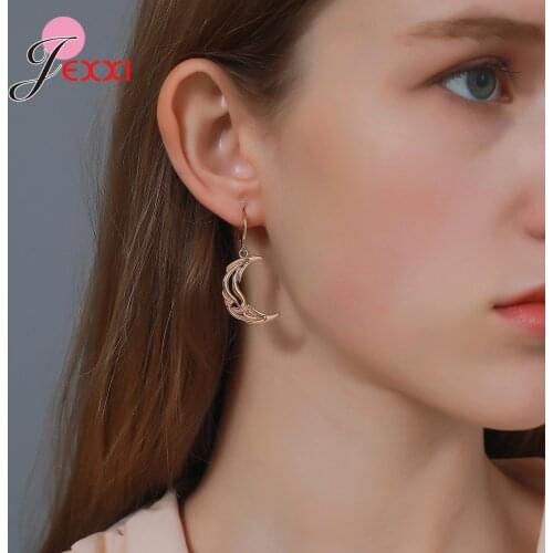 New Sun Moon Dangle Earring Asymmetric Drop Earrings for Women Short Hollow Earrings Broncos Fashion Jewelry