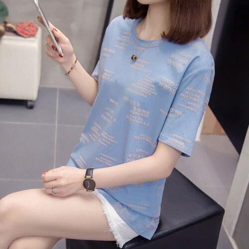 Woman Tshirts Large Size Womens Summer Loose Short-Sleeved T-shirt Womens Top Clothes Ropa Mujer Camisetas