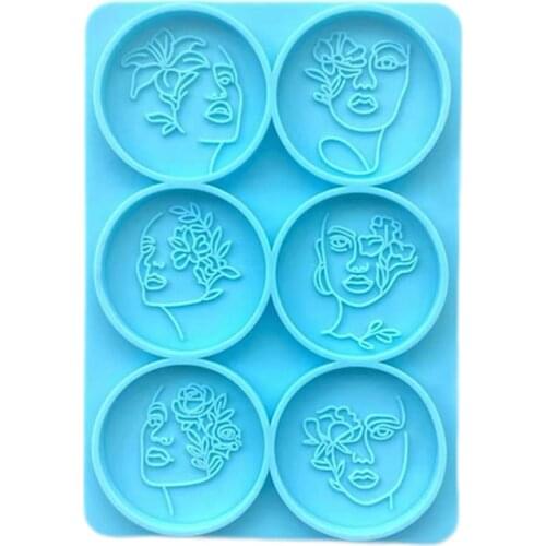 6 Female Head Phone Holder Silicone Mold DIY Crystal Epoxy Resin Mold