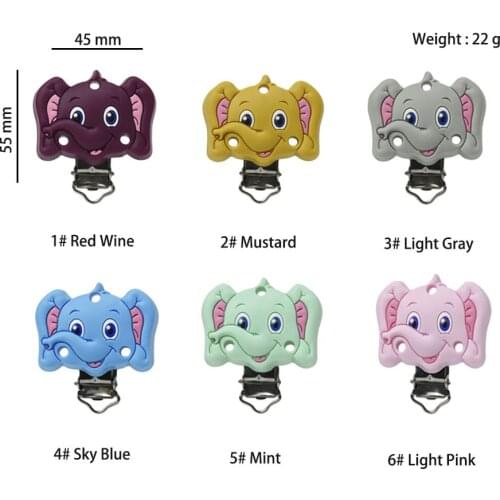 10/20 Pcs Silicone Pacifier Clip Elephant DIY Baby Teething Teether Necklace Bead Tool Nurs Gift Round Heart Accessories