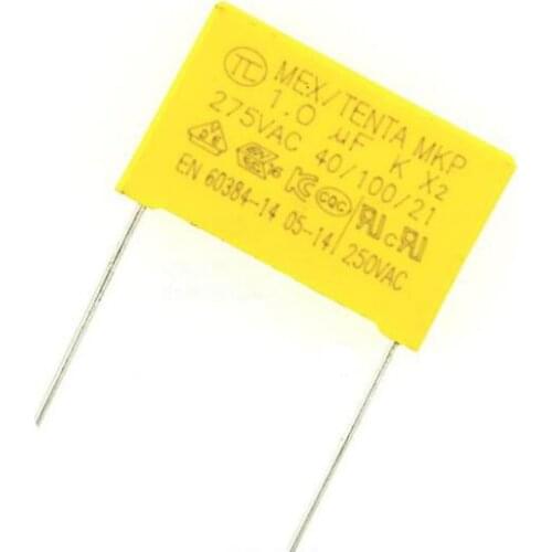 10pcs X2 Safety capacitor 22.5mm 275VAC 275V 0.22UF 0.33UF 0.47UF 0.56UF 0.68UF 0.82UF 1UF 1.2UF 1.5UF 2.2UF Polypropylene film