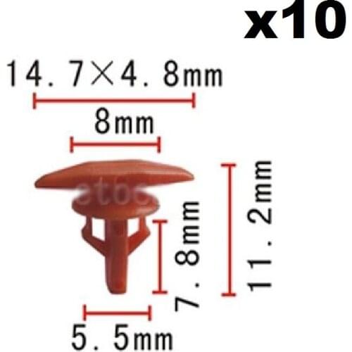 10x For Honda Weatherstrip Retainers Clip 5mmx15mm Head 91530-SP1-003 For Acura , For Civic, For Odyssey