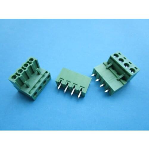 240 Pcs Close Straight 4 pin/way Pitch 5.08mm Screw Terminal Block Connector Green Color Pluggable Type With Straight pin
