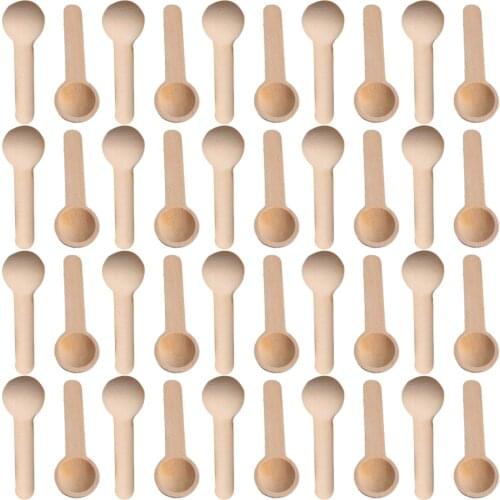 50/100/200Pcs Mini Wooden Spoons Home Kitchen Cooking Spoons Tool Scooper Salt Seasoning Honey Coffee Spoons