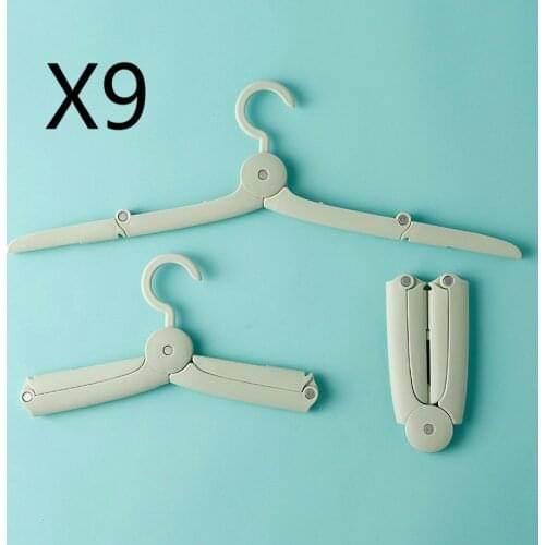 9 PCS / Set Travel Folding Hangers Mini Portable Travel Hangers Dormitory Multi-purpose Hangers Foldable Rack