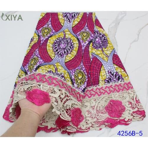 African Wax Prints Fabric with Stones New Design 100% Cotton Tissus Lace Nigerian Guipure Cord Wax Fabric for Sewing APW4256B