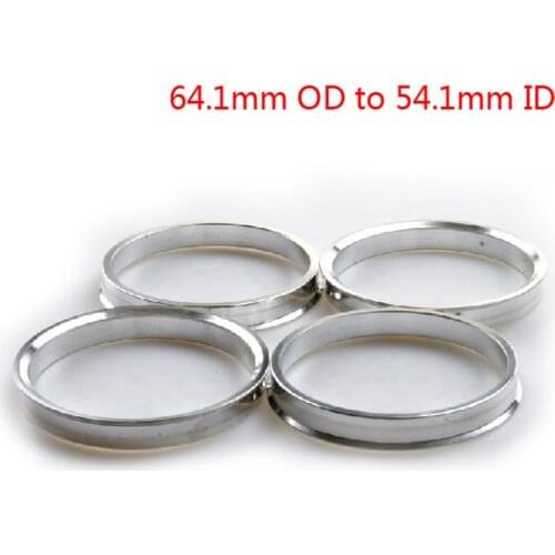 Brand New 1 Set /4 Pieces 54.1mm ID to 64.1mm OD Aluminum Centric Spigot Hub Rings Wheel Spacer